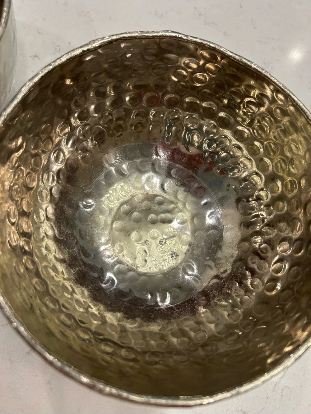 Hammered Metal Serving Bowls - Silver Tone